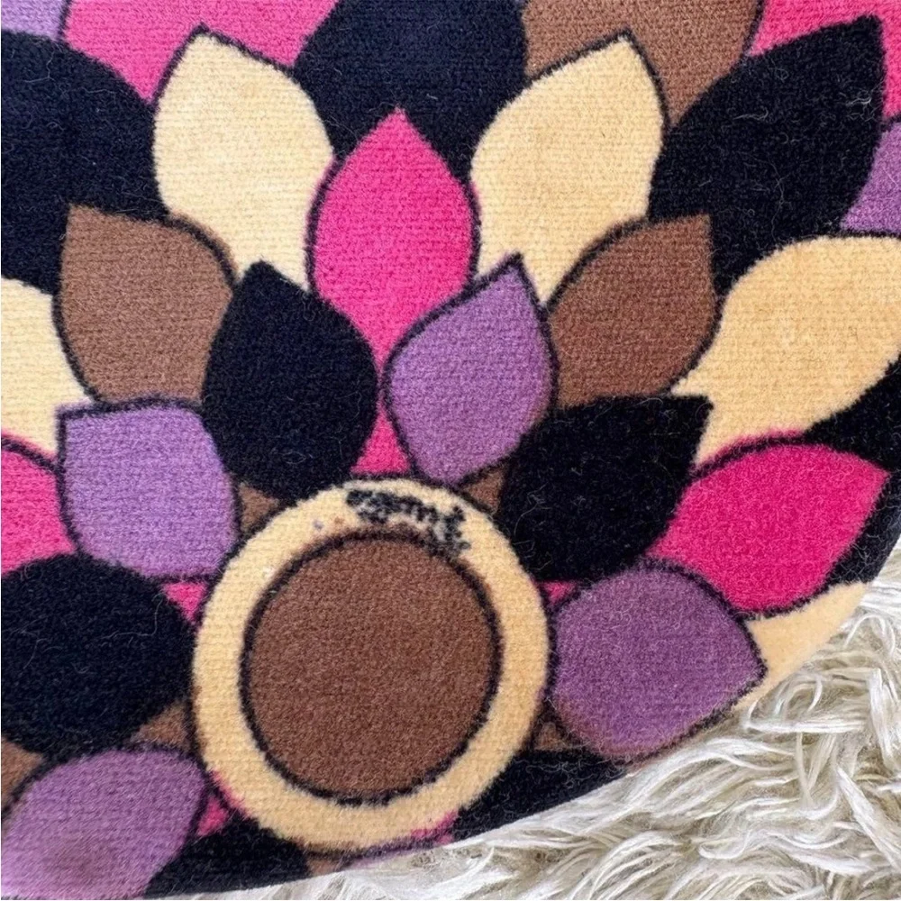Emilio Pucci Vintage Clutch Bag Velour Blue Floral Patterned and Multicolor‎ Bag